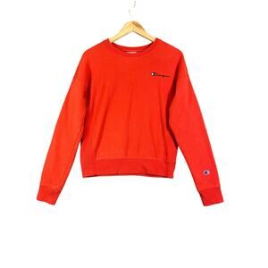 Champion Reverse Weave Women's Medium Cropped Sweatshirt Orange